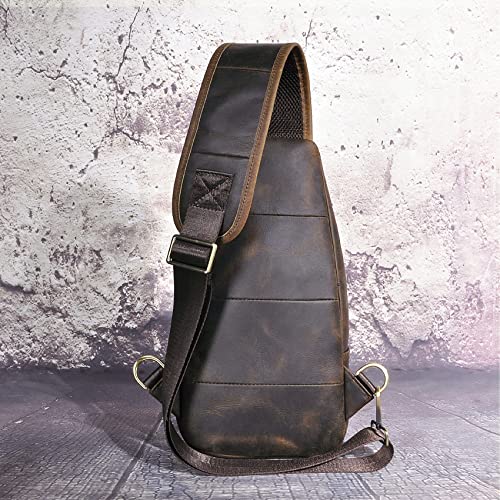 Men Casual Crossbody Chest Sling Bag Leather E144049