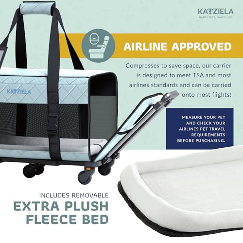 Airline Approved Rolling Pet Carrier for Small to Medium Dog or Cat V38247
