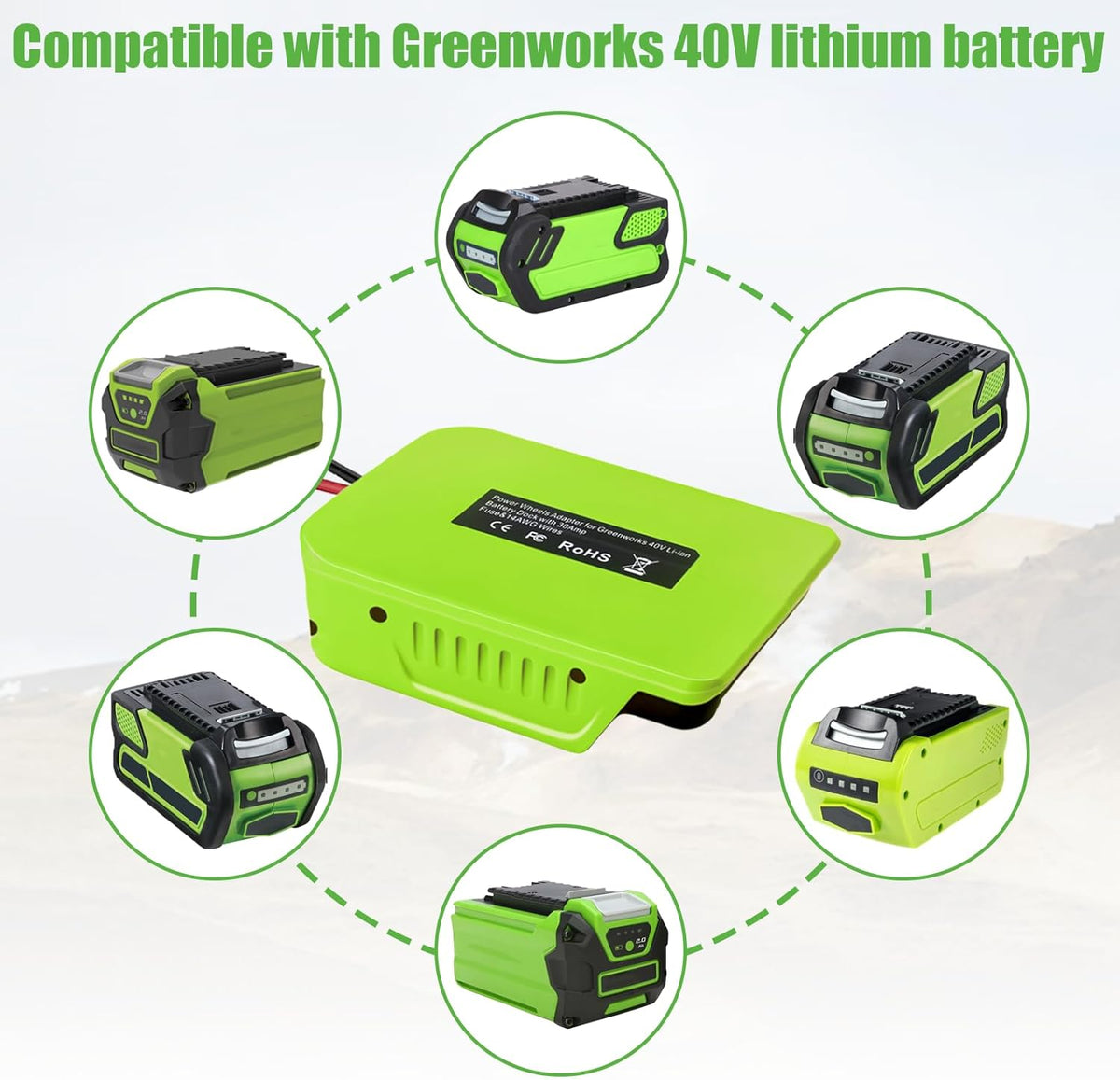 14 Gauge Power Adapter for 40V Lithium-ion Battery with Fuse & Switch B515684