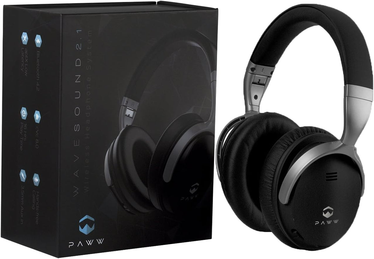 2.1 Wireless Bluetooth Over-The-Ear Foldable Headphones with Mic, Silver/Brown, Pack of 2 Q57211