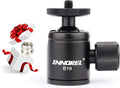 Mini Tripod Ball Head Metal Ballhead 360° Pan 90° Tilt with 3/8 to 1/4 Adapter CNC Ballheads, Max Load 6.61 lb T409
