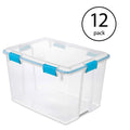 12 Pack Clear Plastic 80 Quart Storage Container M4461