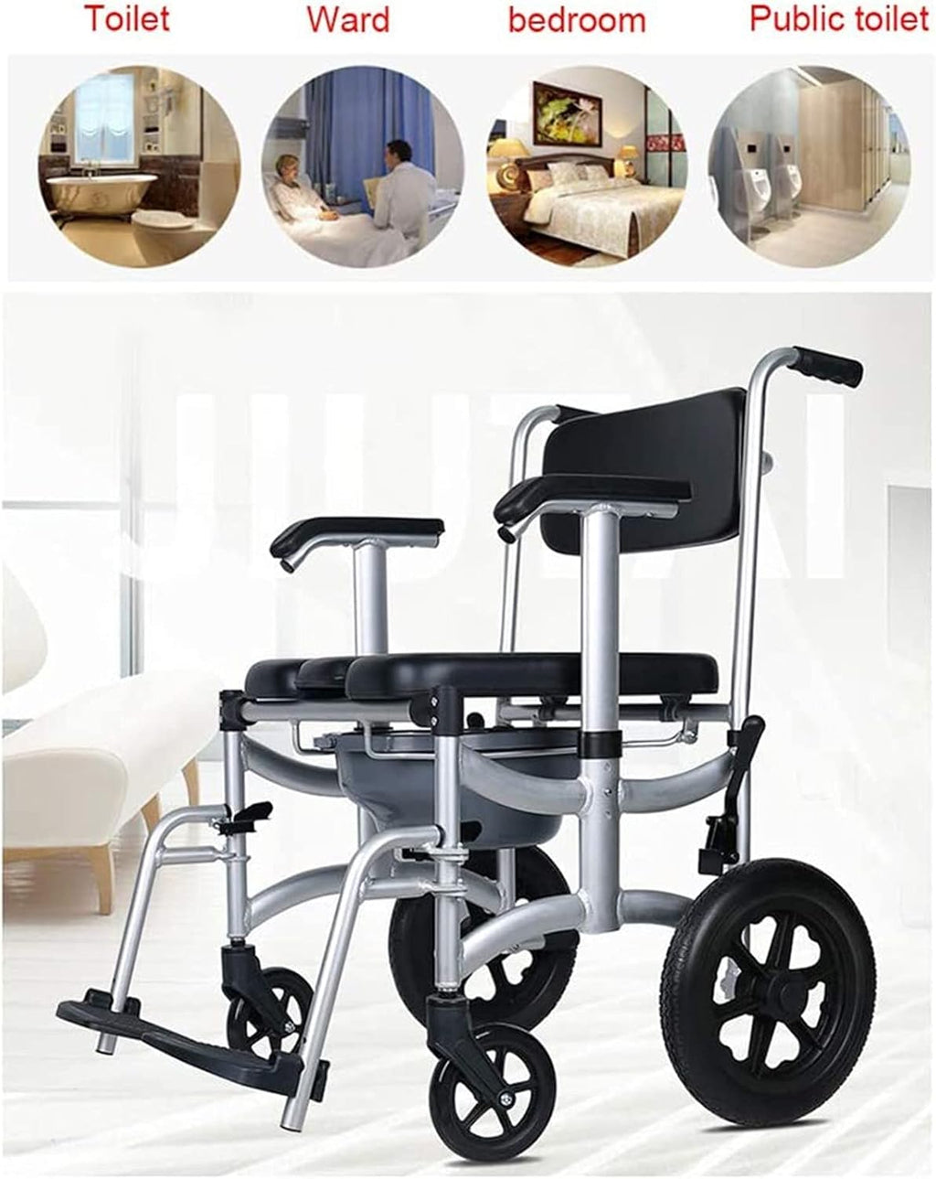 Toilet Commode Chair with Adjustable Height, Detachable Pot and Brakes F118646