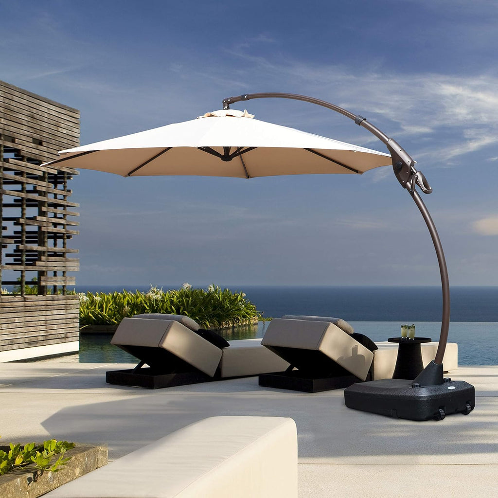Brick Red 11 FT Aluminum Cantilever Umbrella with Base R9239
