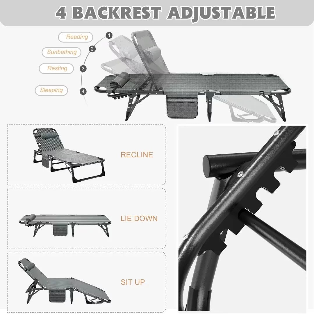 Folding Camping Cot with Mattress & Pillow M29456