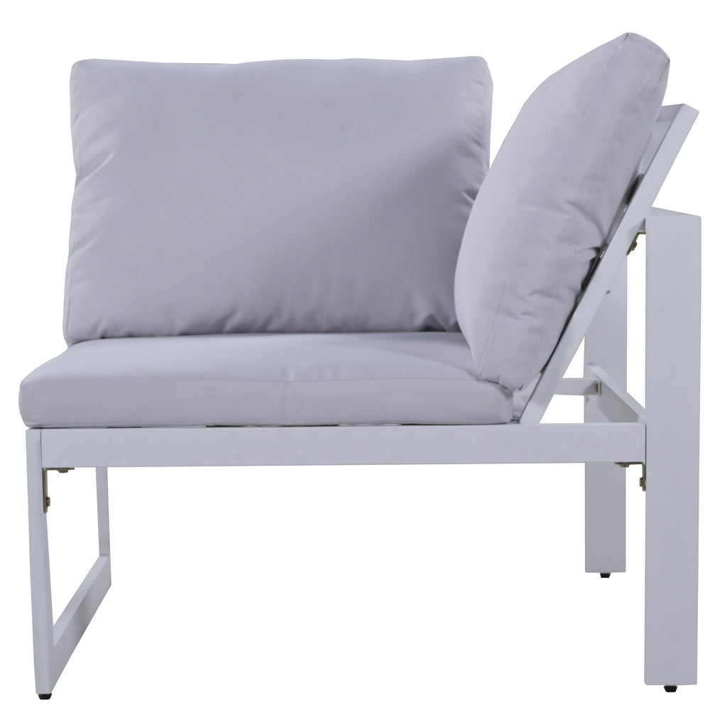 Industrial Style Outdoor Sofa Combination Set with 2 Love Sofa, 1 Single Sofa, 1 Table, 2 Bench T582