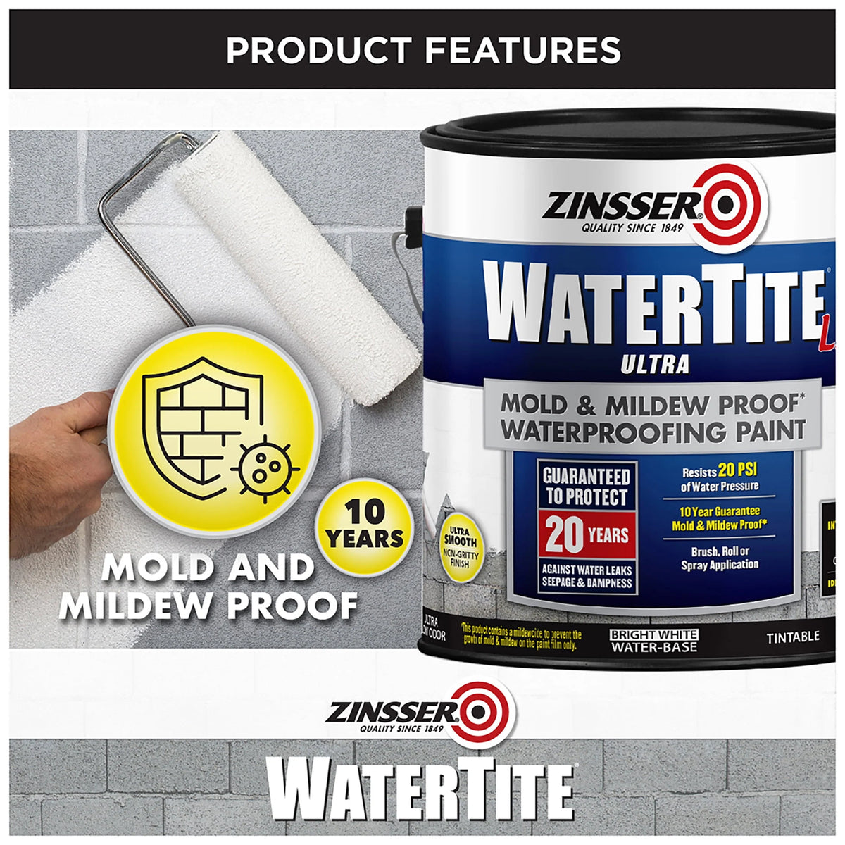 White Waterproofing Paint, 1 gallon, 2 Pack G839