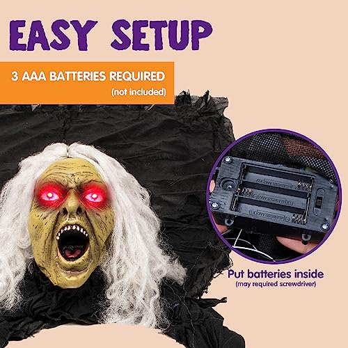Zombie Halloween Decoration with Sound Effect & Lighted Eyes D112718