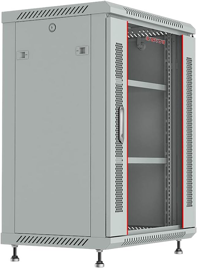 15U Wall Mount Gray IT Network Server Rack Cabinet Enclosure 24 Inch Depth J291