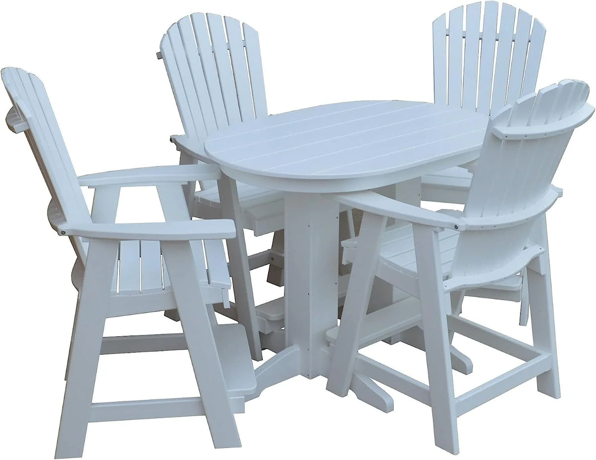 Oval Lime Green 5-Piece Counter Height Table and Chair Set M596