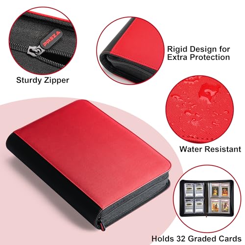 Red Graded Card Storage Binder V137
