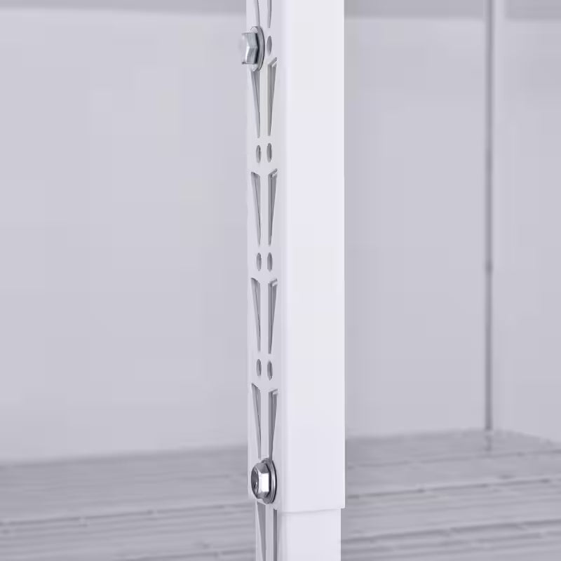 Adjustable Height White Overhead Ceiling Storage Rack U37679