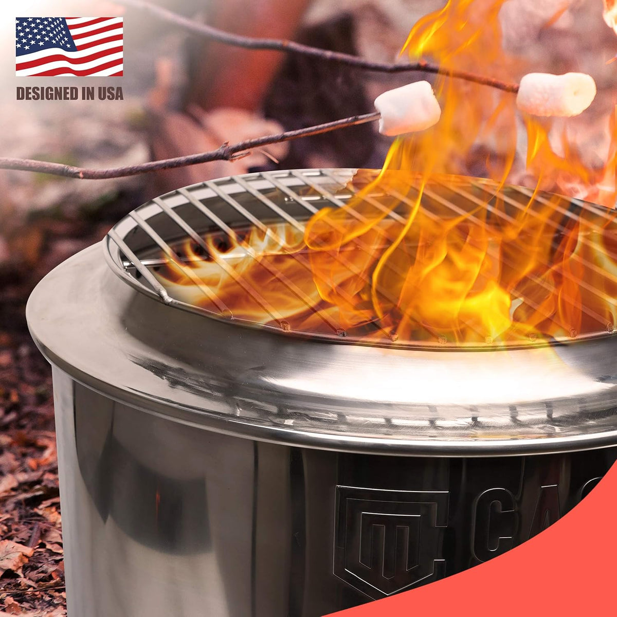 Smokeless Fire Pit & Campfire Grill with Carry Case N4445