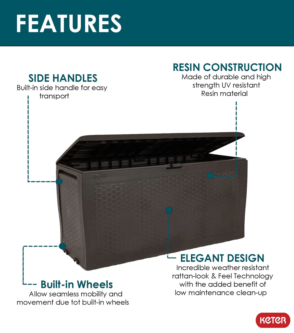Brown Resin Outdoor Storage Deck Box G686611