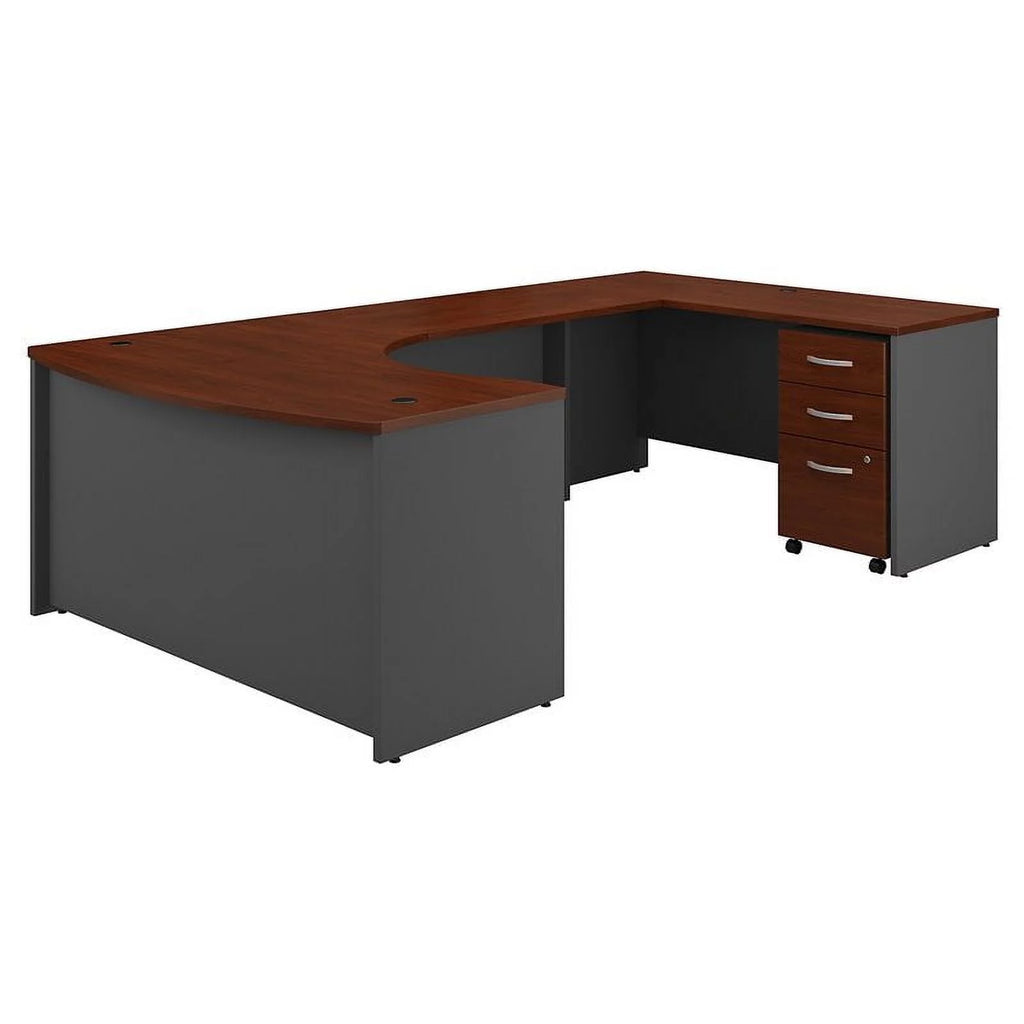 U-Shaped Desk with Mobile File Cabinet J348