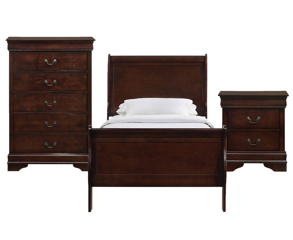 Twin Panel 3PC Bedroom Set in Cherry A9170