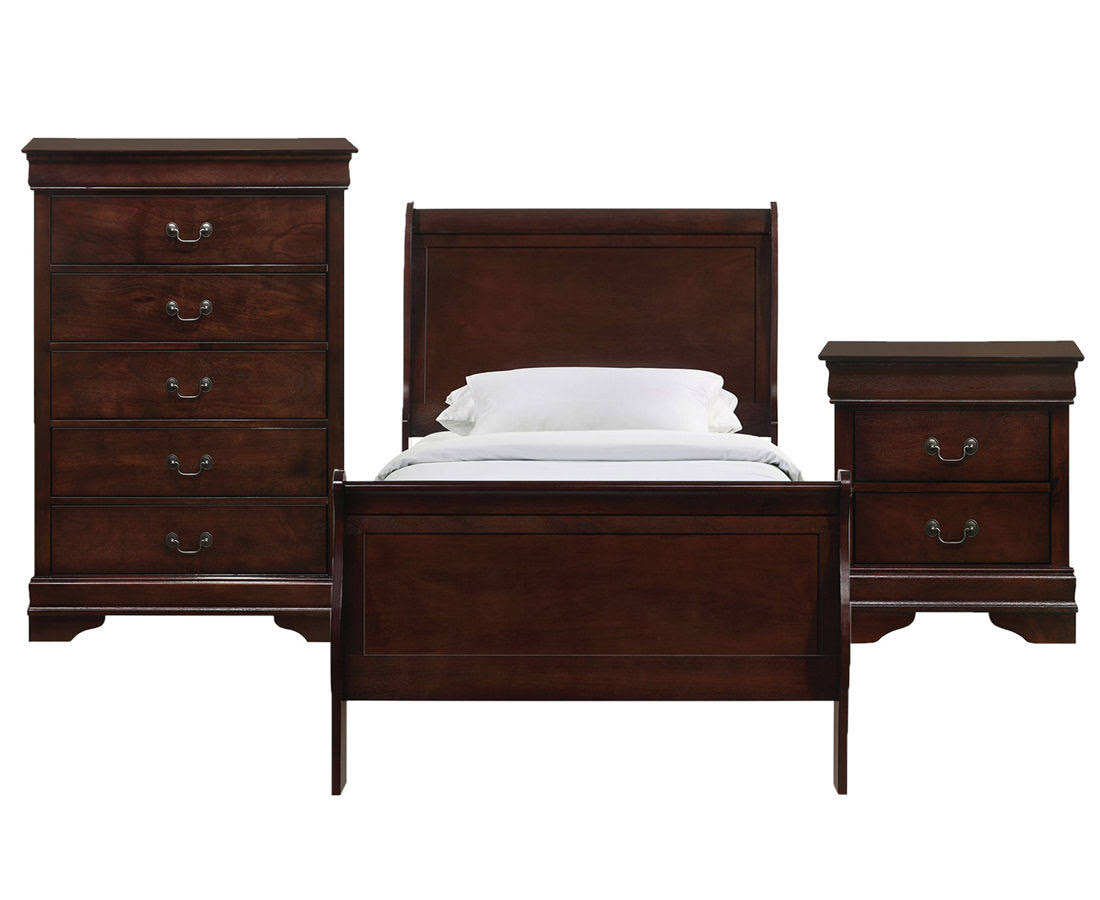 Twin Panel 3PC Bedroom Set in Cherry A9170