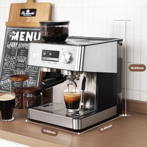20 Bar Espresso Machine with Grinder & Milk Frother K554285