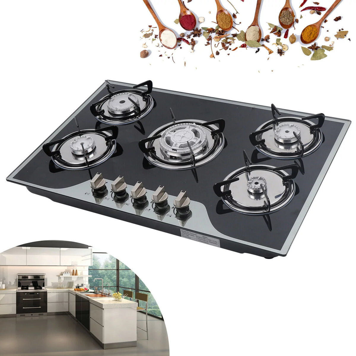 30"x20" 5 Burners Built-in Gas Cooktop B99831