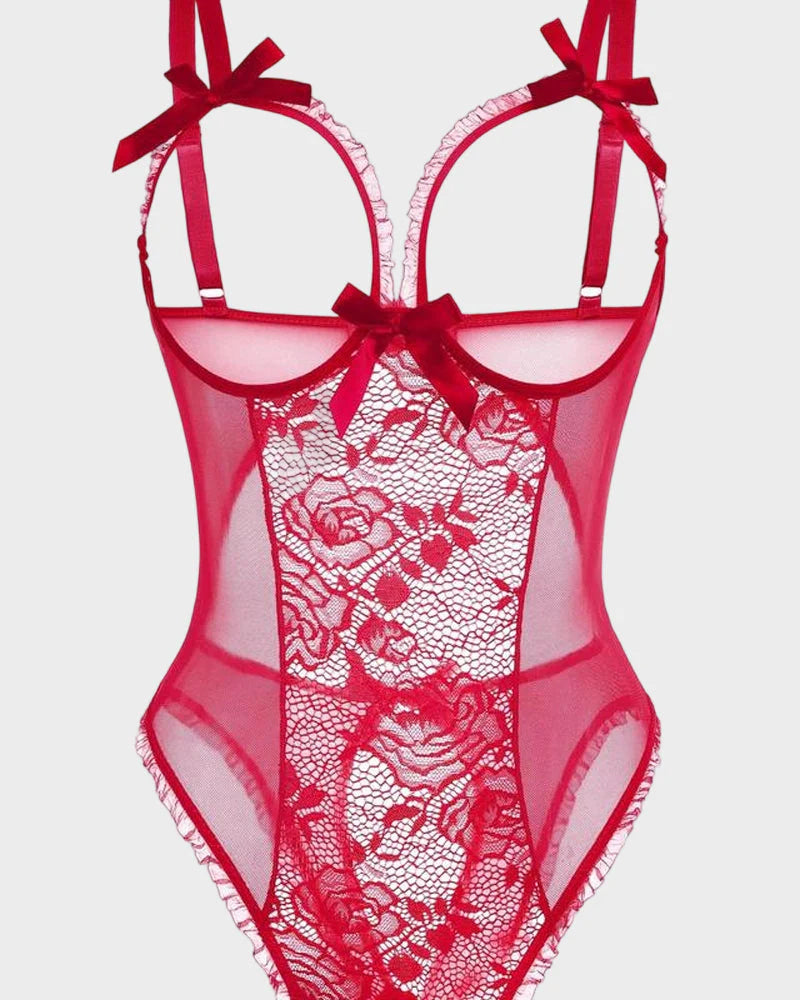 Crotchless Lace Mini Bodysuit E7856
