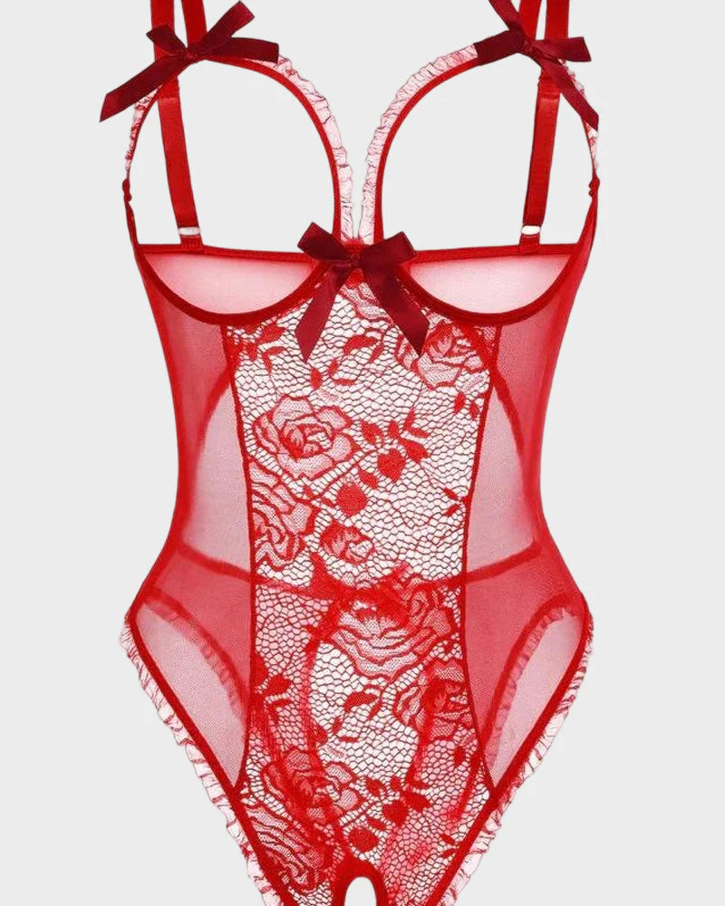 Crotchless Lace Mini Bodysuit E7856