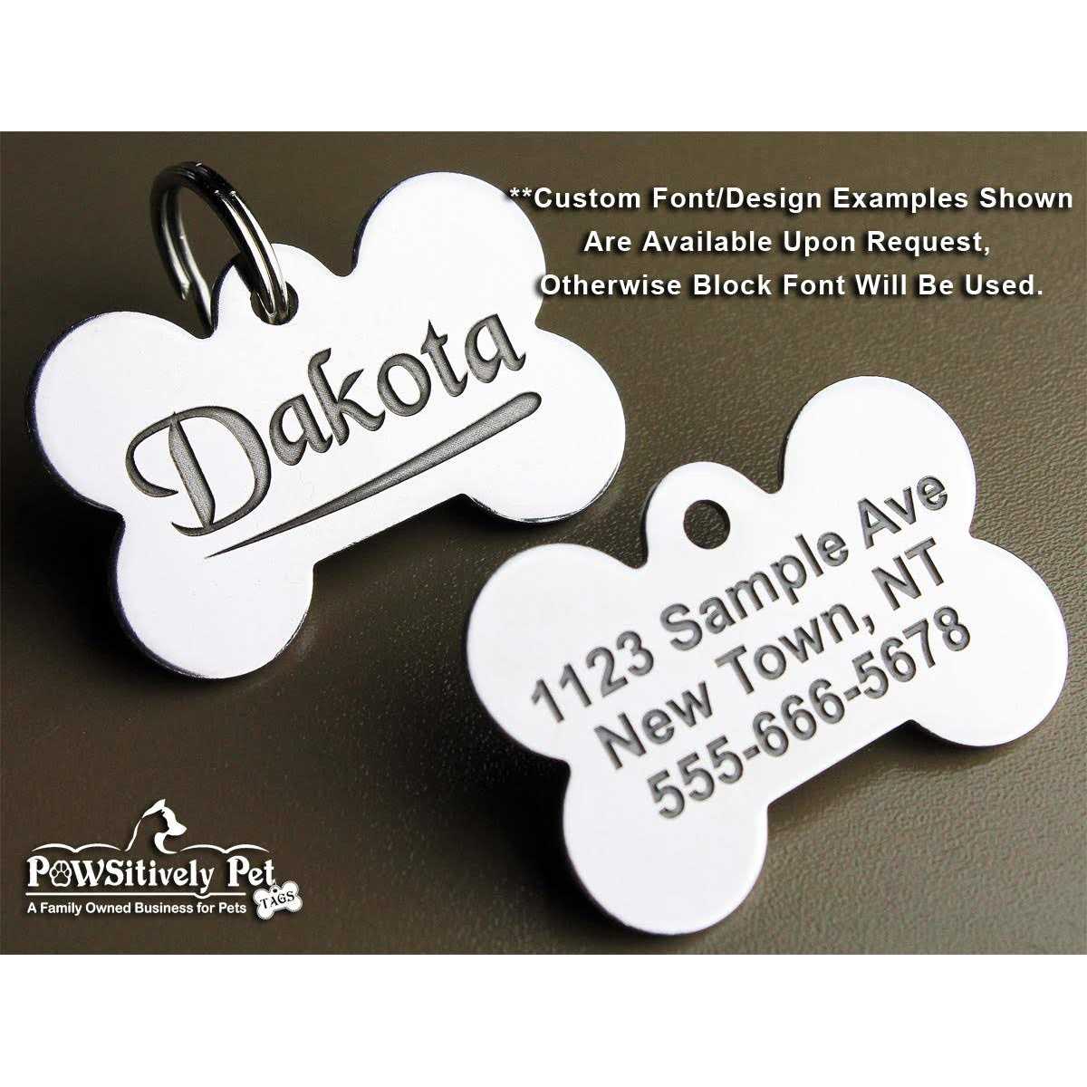 Stainless Steel Custom Deep Engraved Pet ID Tags E60700