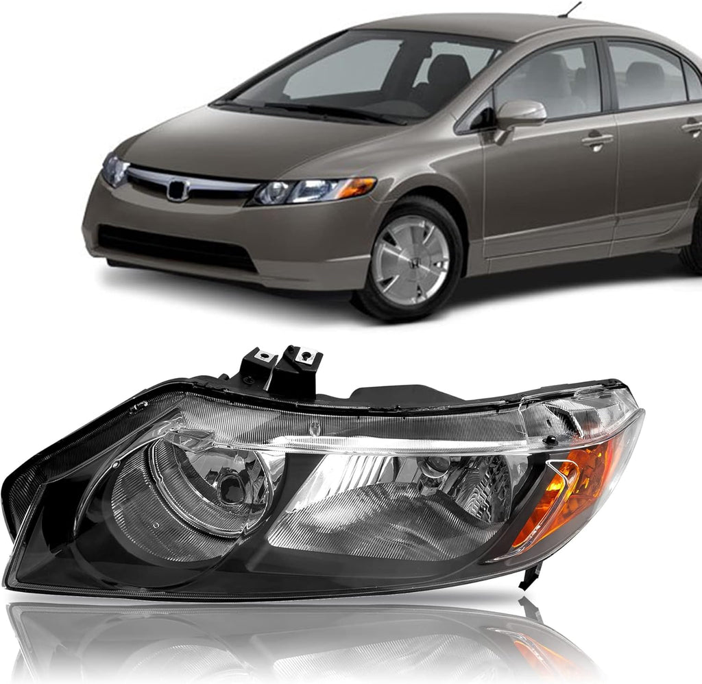 Halogen Headlights Assembly for 2006 2007 2008 Honda Civic Y380553