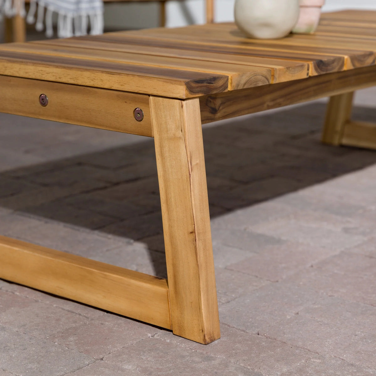 Solid Wood Slat-Top Outdoor Coffee Table H949