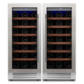 30 inch 66 Bottle Dual Zone Stainless Steel Wine Cooler Refrigerator Y998
