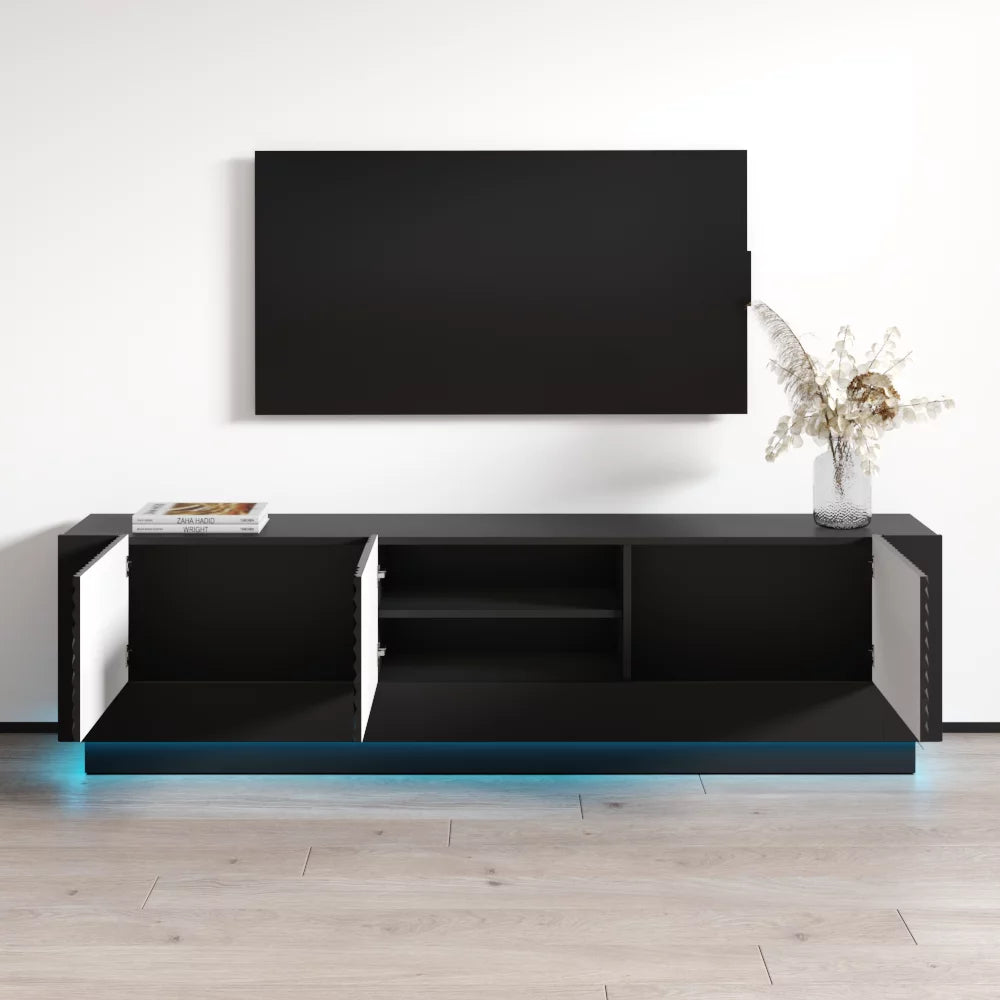 71" High Gloss TV Stand with Storage Cabinets F835