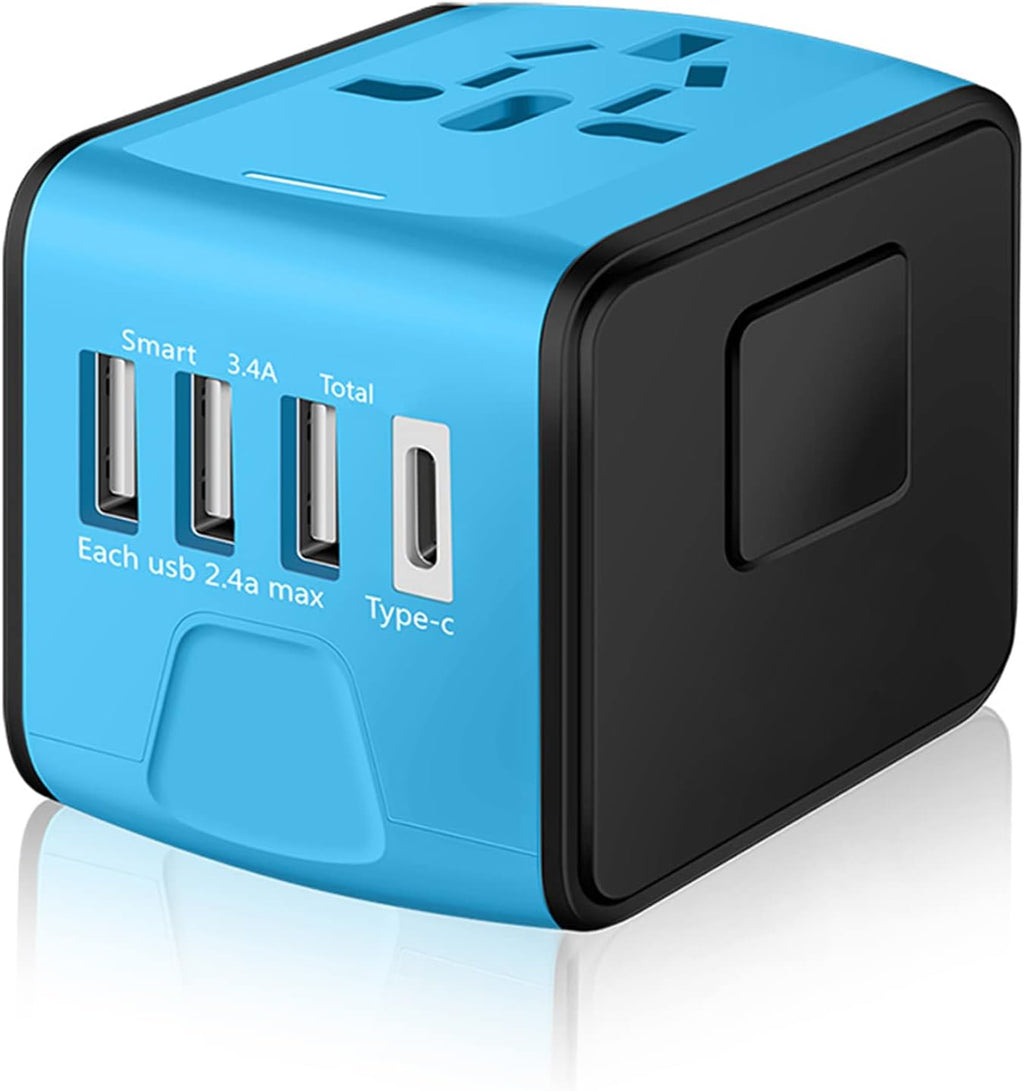Universal International Power Adapter with 3.4A 4XUSB Wall Charger, Pack of 2 L4516