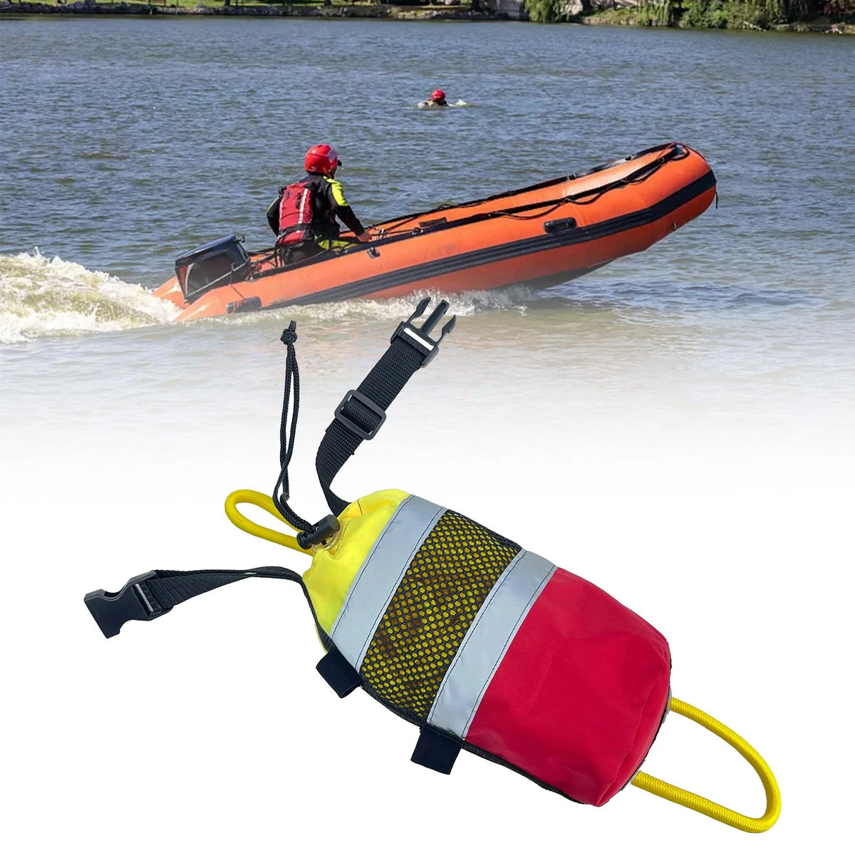 Throw Bag Reflective Line Flotation Device Throwing Rope W37800
