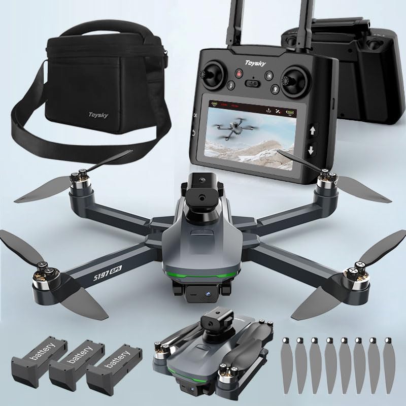 Foldable HD Camera Drone with Screen and 3 Batteries D68488