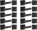 Flat Black Square Door Lever with Single Cylinder Deadbolts Combo Pack of 2 K698760