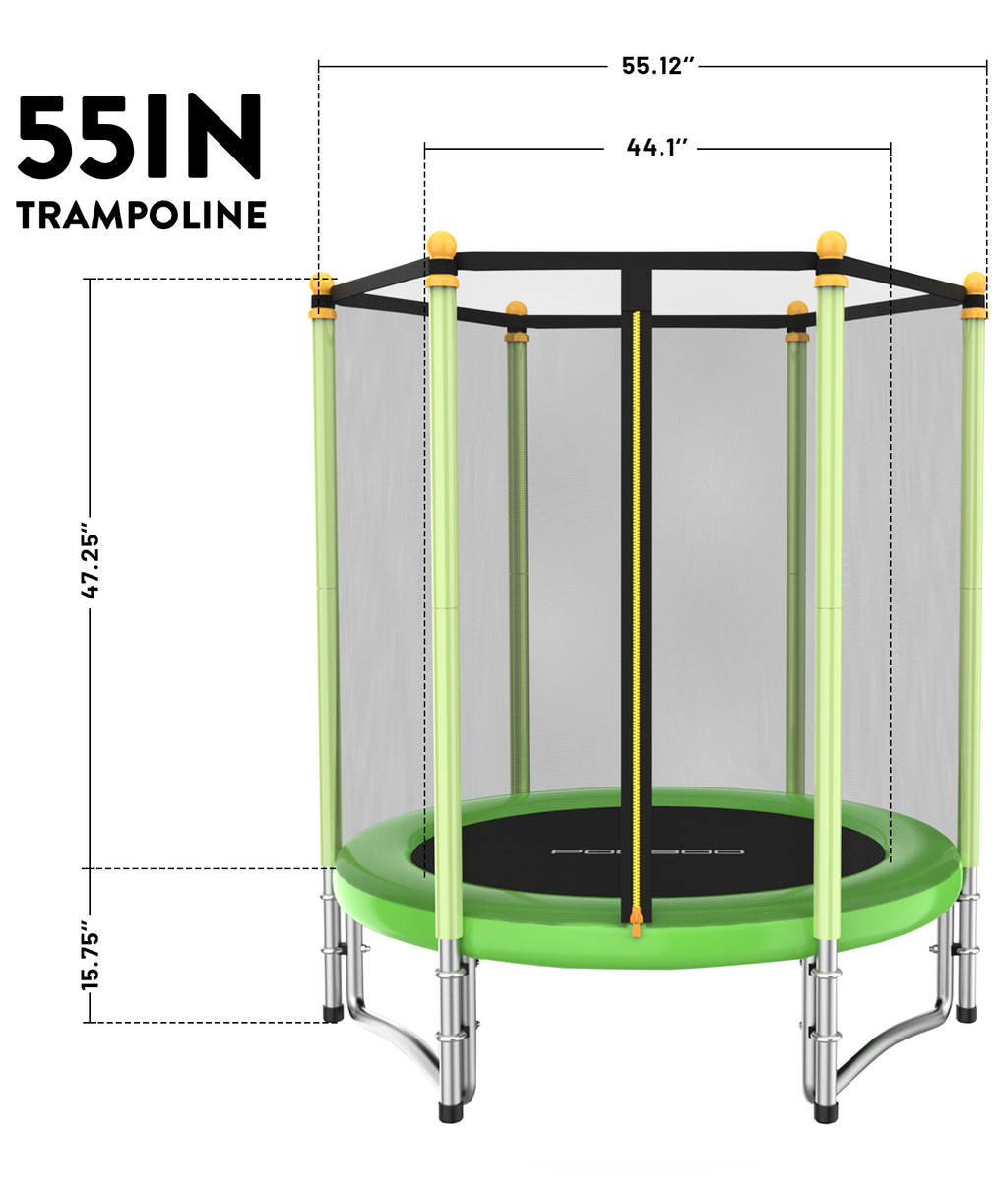 55" Kids Trampoline with Safety Enclosure Net E319
