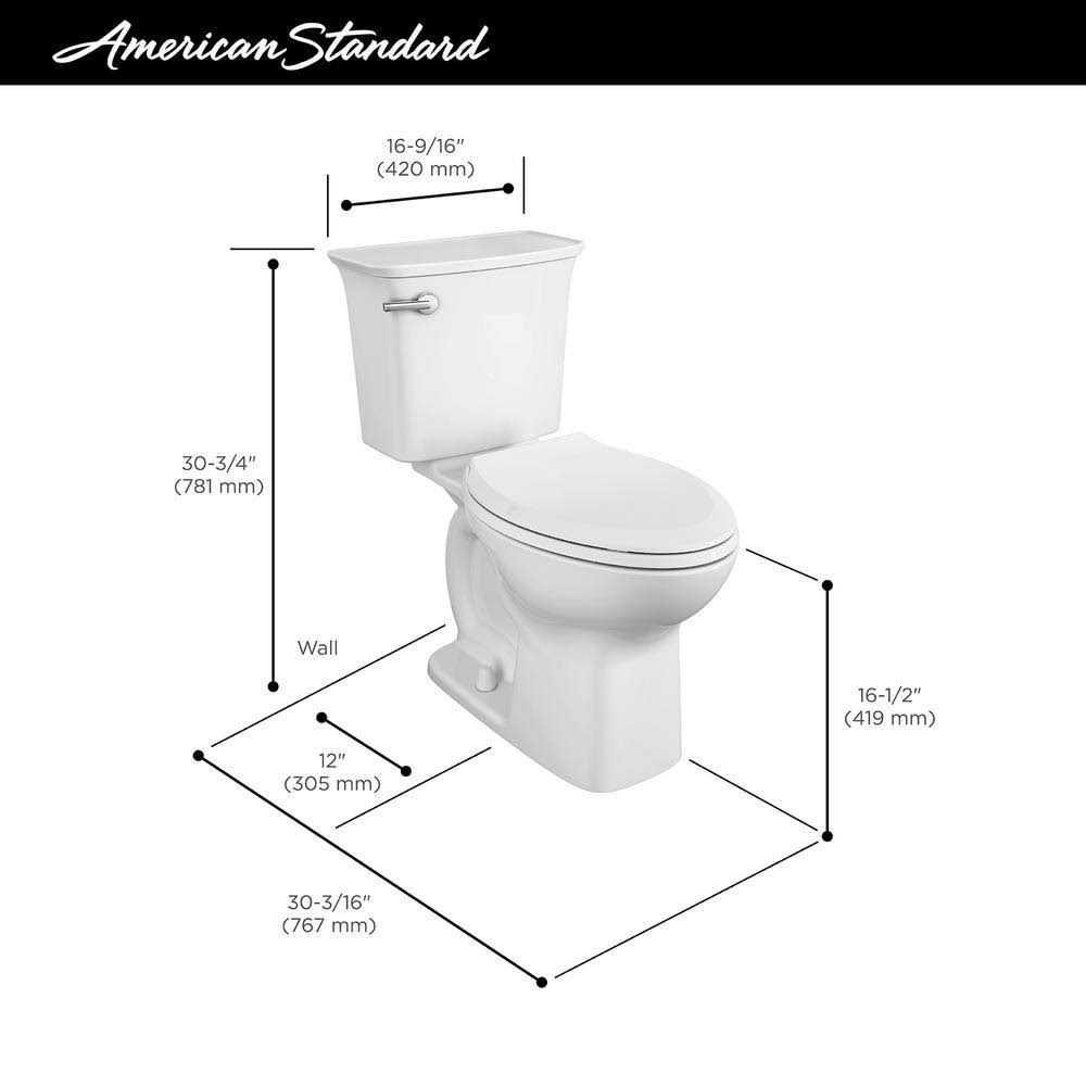White Tall Height 2-Piece 1.28 GPF Single Flush Elongated Toilet with Seat B5629