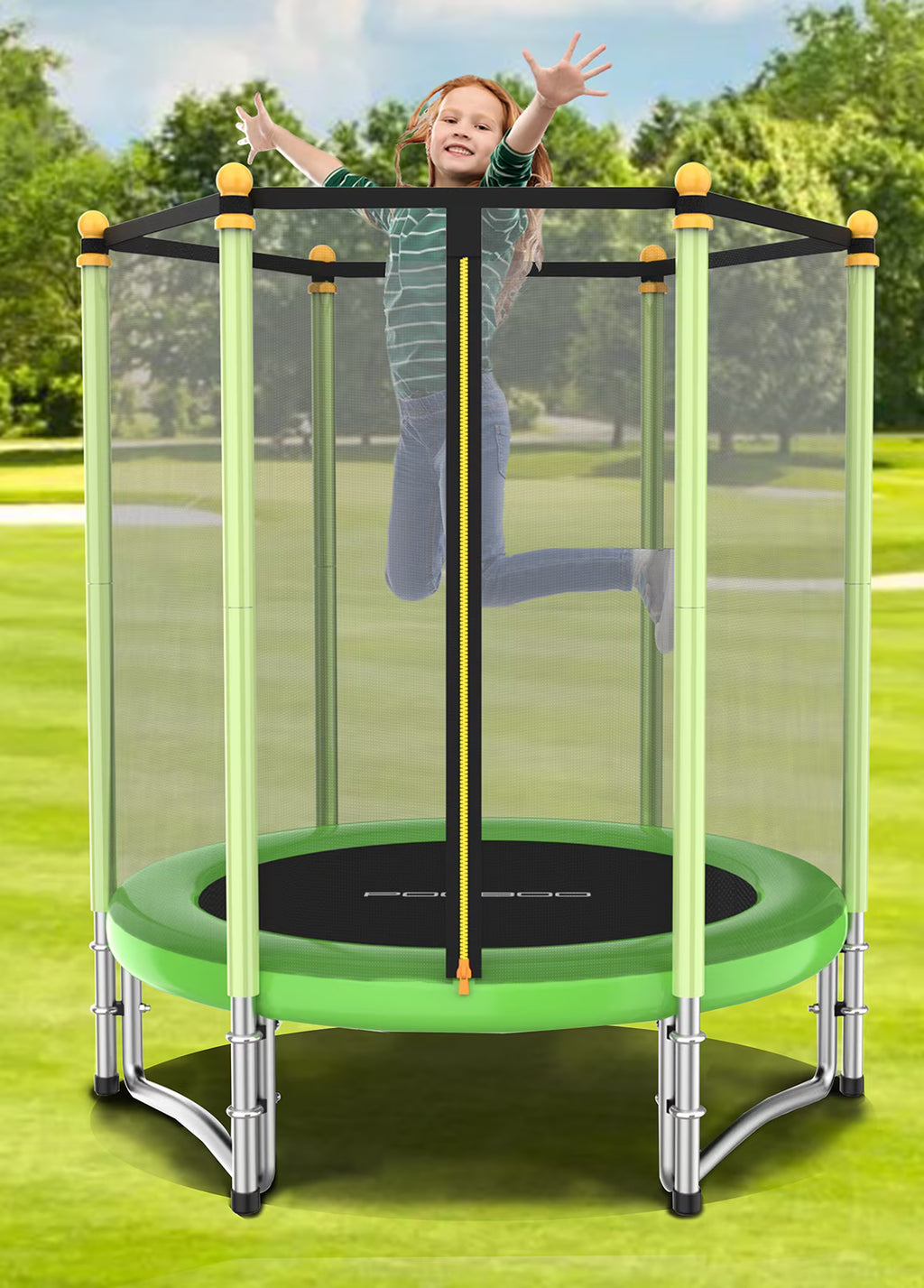 55" Kids Trampoline with Safety Enclosure Net E319