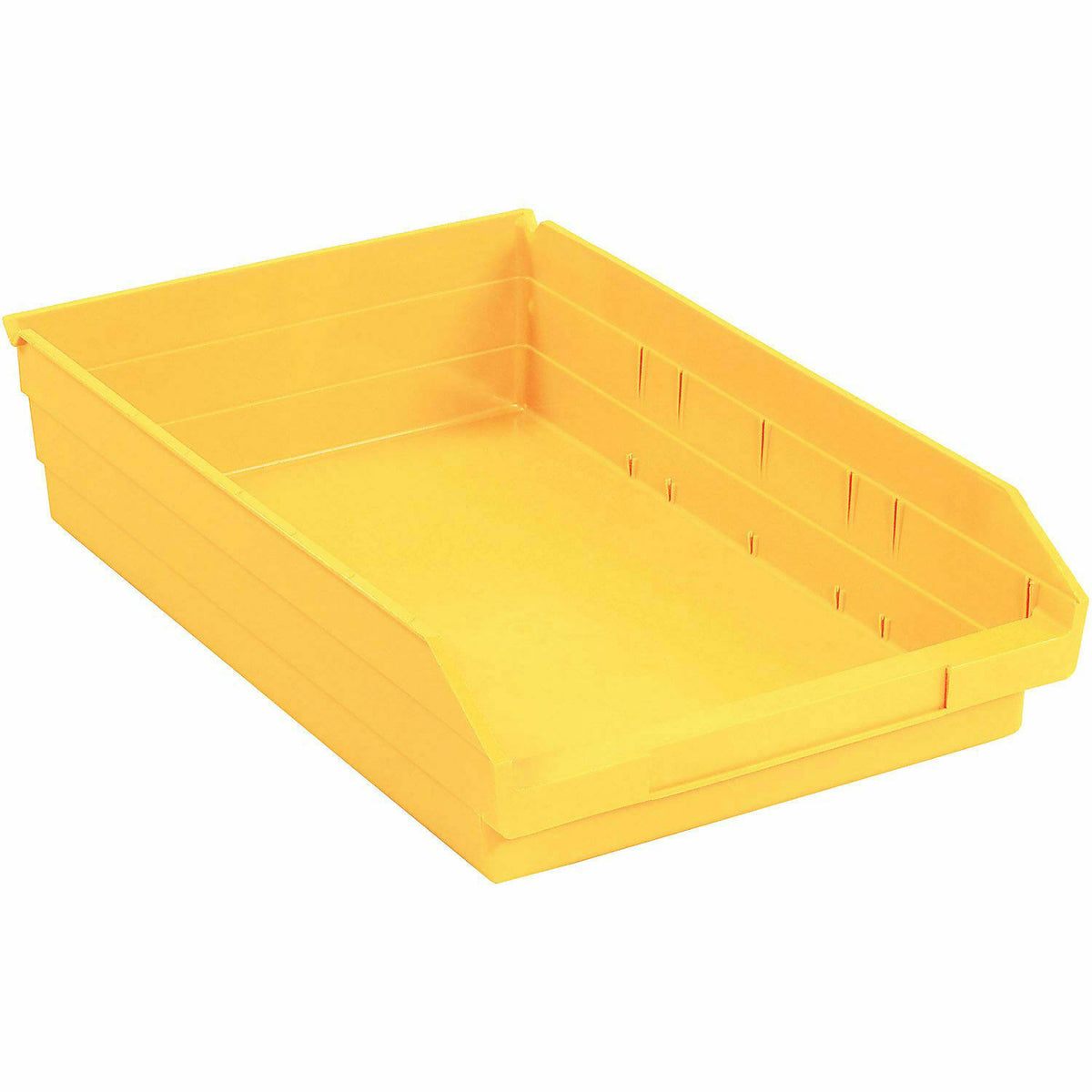 Nestable Shelf Bin, Plastic, Yellow, Lot of 12 O51622