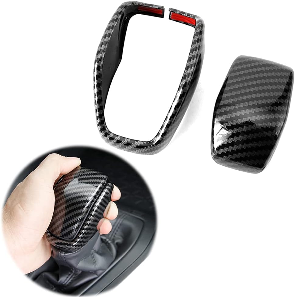 Carbon Fiber Auto Gear Shift Knob Cover Sticker Trim Z446
