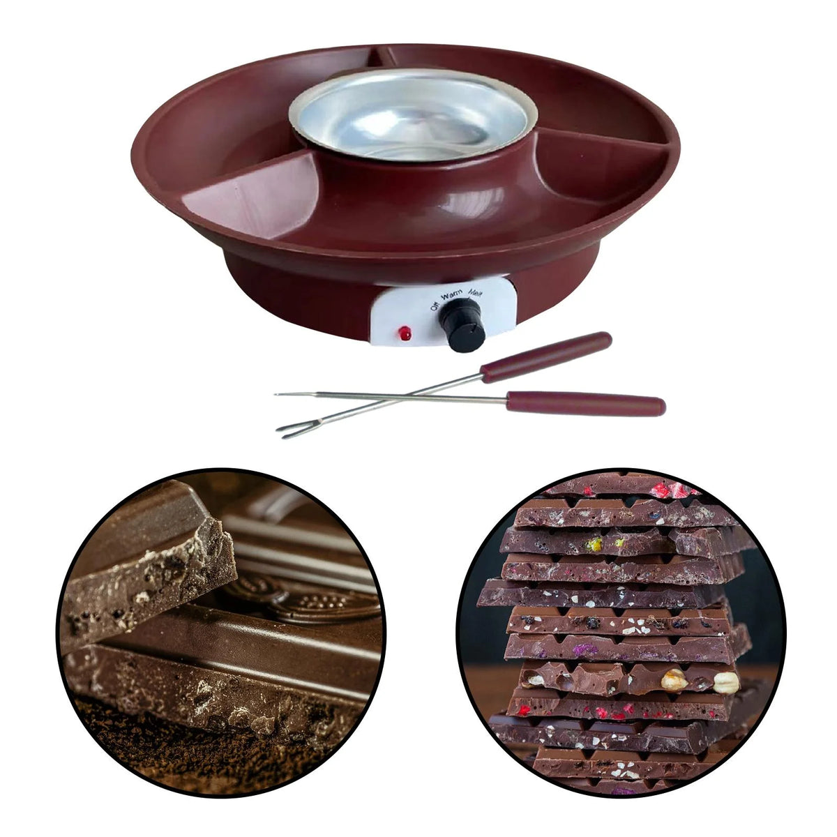 Electric Fondue Pot Set with Temperature Control S8213