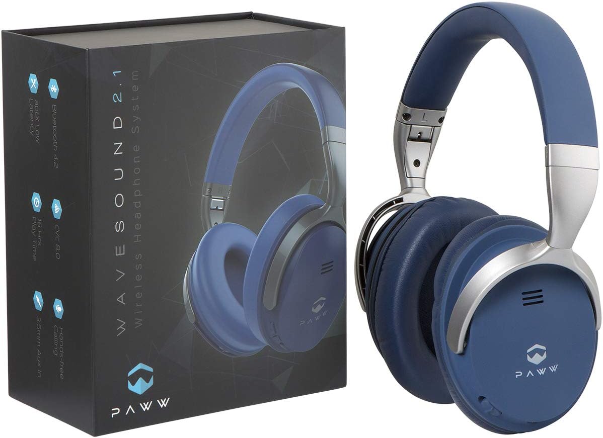 2.1 Wireless Bluetooth Over-The-Ear Foldable Headphones with Mic, Silver/Brown, Pack of 2 Q57211