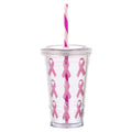 16 oz Double Wall Tumbler with Striped Straw U114100