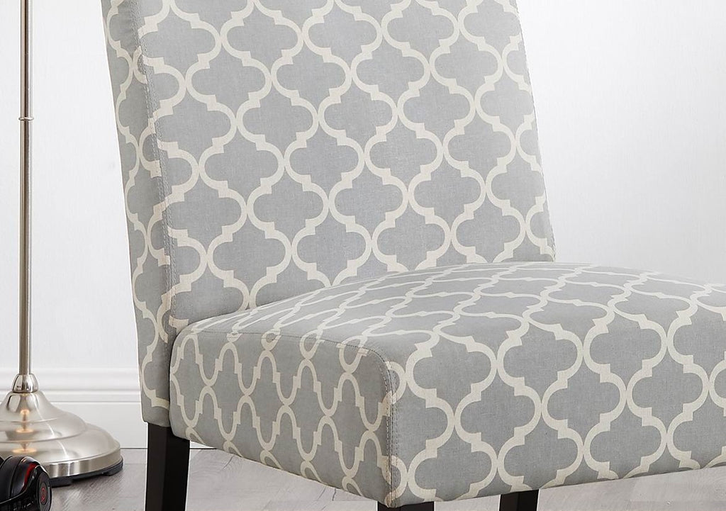 3pc Gray Fabric Side Table and 2 Chairs A4131