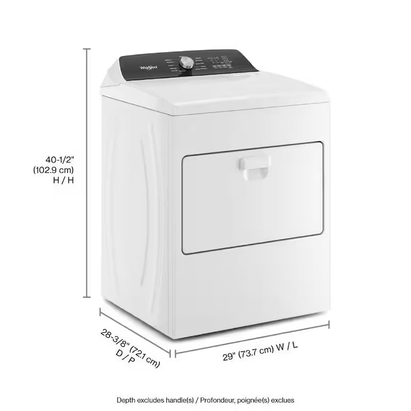 White Top Load Gas Moisture Sensing Dryer E6999