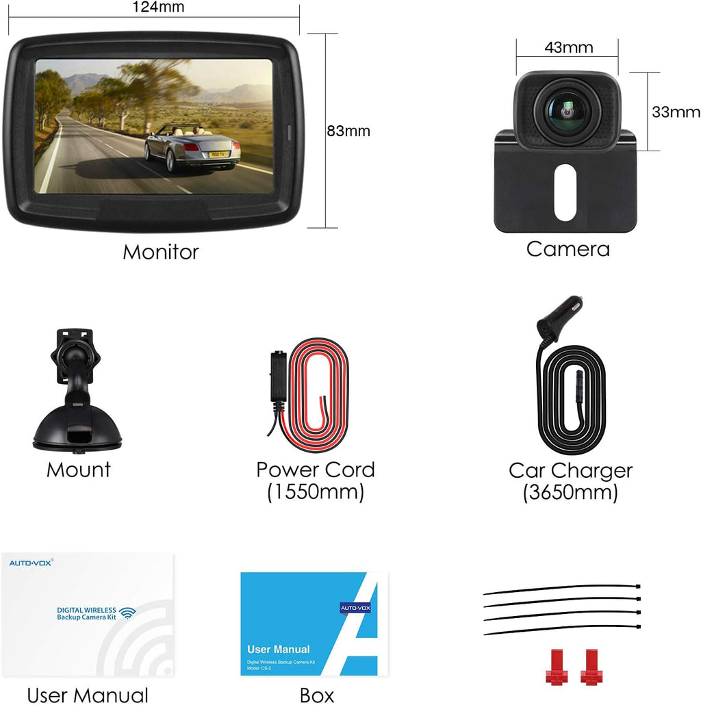 Wireless Backup Camera Kit with 4.3'' Monitor & Rear View Camera V464554