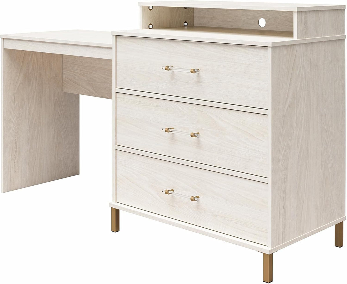 White Oak Dresser/Desk Combo with Wireless-charger V623