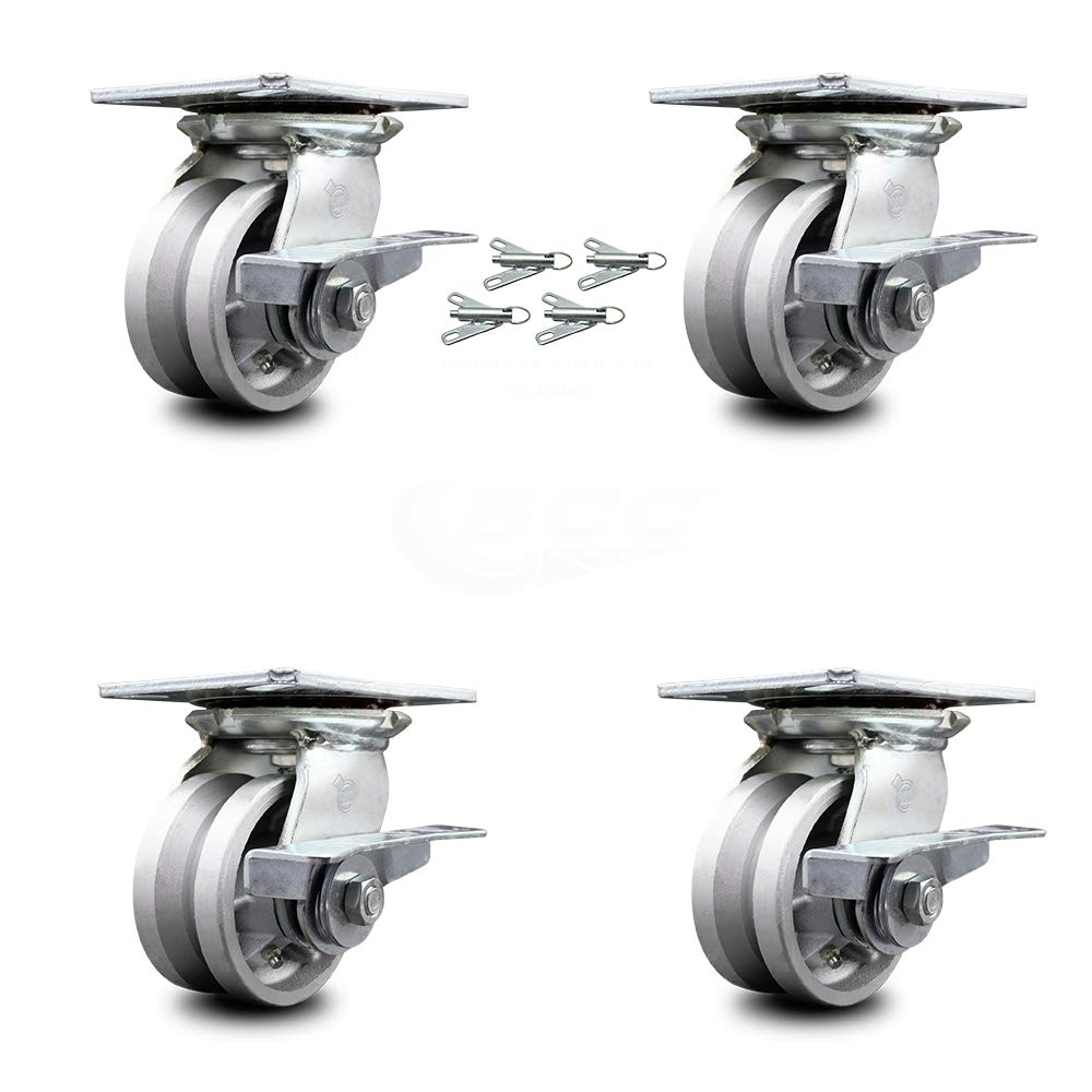 Heavy Duty Swivel Caster with 8 x 2 Silver Wheel, Pack of 2 T223