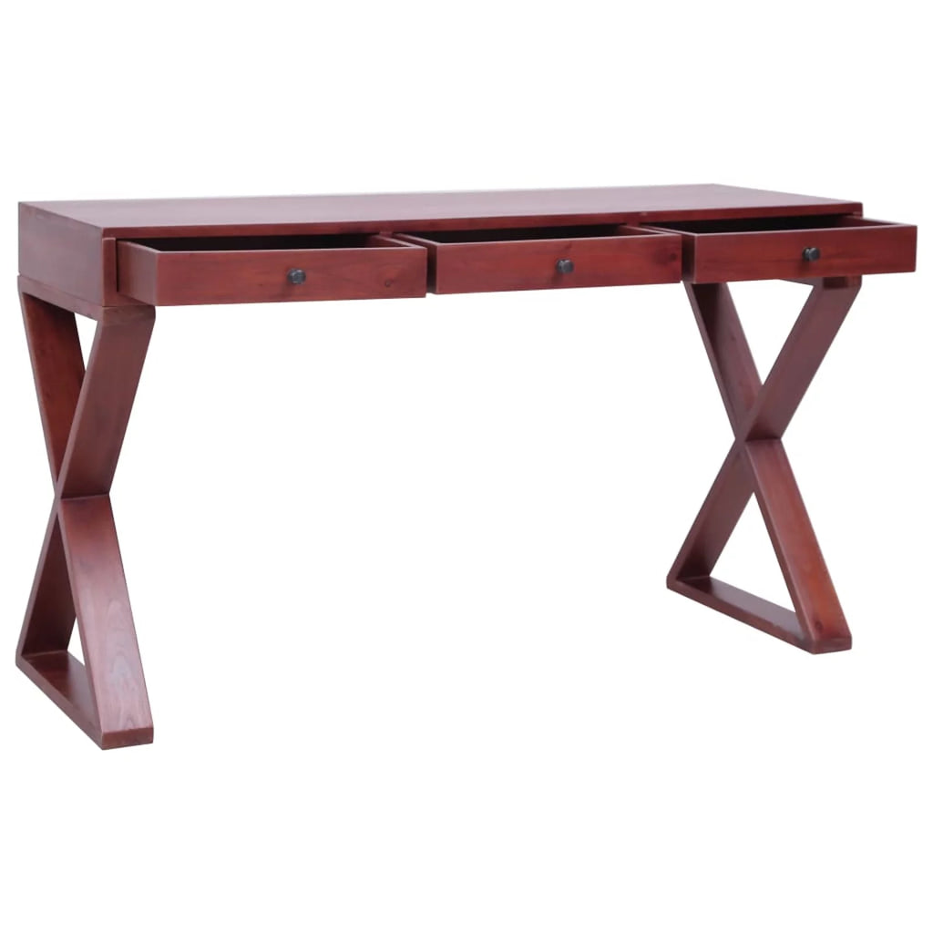 Brown Wood Computer Desk with 3 Drawers C4850