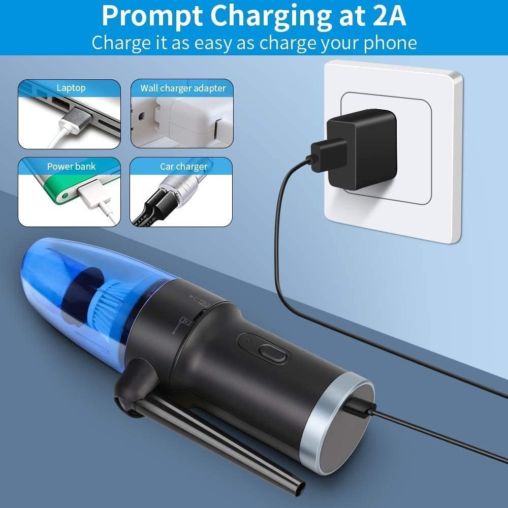 Compressed Air Duster 2-in-1, USB Rechargeable Electric Mini Vacuum Cleaner K994