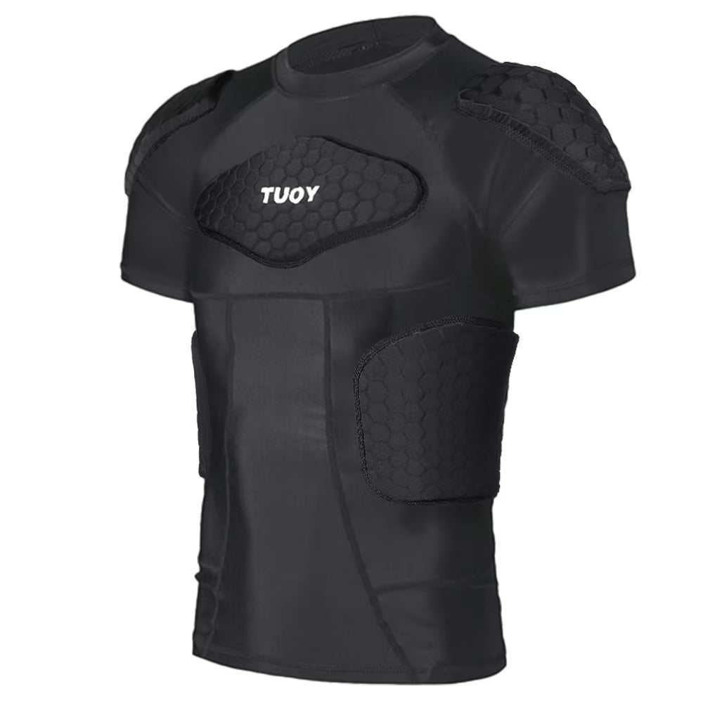 Men Padded Compression Football Shirt Chest Protector Size L H2167
